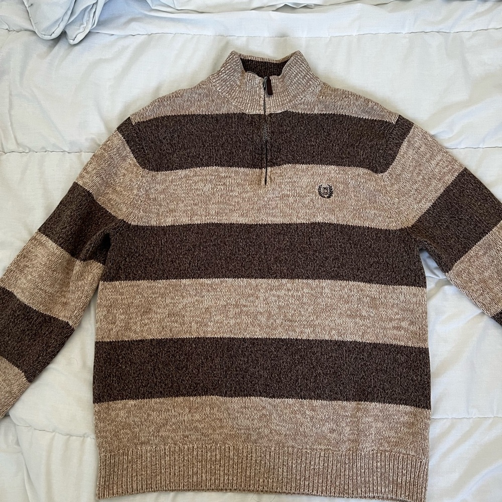 Men's Striped Sweater - Brown and Tan